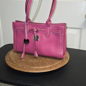 INSIDE ONE OF THE MYSTERY BOXES Dooney & Bourke Fuchsia Satchel